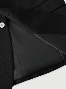 HIMLAND Bộ vest nam công sở thường ngày, ve áo xẻ, cài khuy đơn, gồm áo khoác và quần. - màu đen - Xem 15