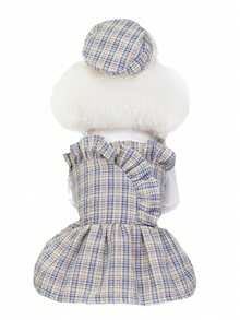 PETSIN 狗狗服装、猫咪服装、动物裙装、宠物春夏新品系列、幼犬连衣裙、公主风百搭连衣裙、条纹印花、小型动物服装、清凉防晒霜 - 彩色 - 查看 21