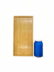 1 pieza Bandeja rectangular multifuncional de bambú - Bandeja de servir, tocador, organizador y almacenamiento de baño - Marrón - Ver 2