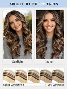 Tóc nối may vào, tóc thật 12-22 inch, màu nâu caramel đến vàng 613, tóc thẳng, 50g, thích hợp cho tiệc tùng, đám cưới và sử dụng hàng ngày. - Nhiều màu - Xem 15