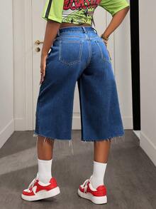 BamGleam Women's Colorful Pattern Casual Jeans - Dark Wash - View 2