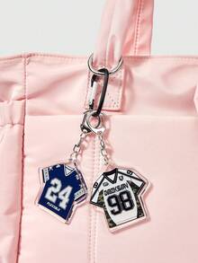 Rugby No. 24, No. 98 Short-Sleeved Jersey Number, Keychain Pendant, Backpack Buckle, Bag Pendant. - Blue and White - View 4
