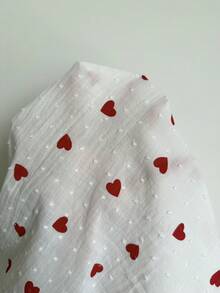 SHEIN Áo ngủ không tay nữ 100% cotton màu trắng in họa tiết trái tim, kiểu dáng lãng mạn và tươi mát. - Nhiều màu - Xem 7