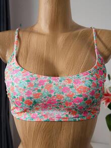 SHEIN Swim Mod 夏季海灘女士假期花卉印花簡約時尚比基尼套裝，配有分離式泳裝 - 彩色 - 查看 8