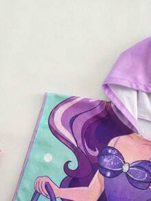 SHEIN Áo khoác đi biển họa tiết nàng tiên cá dễ thương cho bé gái - Màu xanh lam - Xem 6