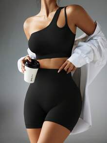 Slayform Slayform Seamless Sports Bra, Solid Color, Fashionable, Suitable - Black - View 7