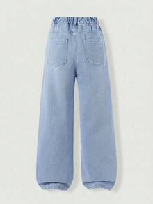 SHEIN Quần jeans nam tuổi teen, kiểu dáng ống đứng cổ điển, màu kaki bạc màu, chất liệu denim không co giãn, giặt mài tạo hiệu ứng bạc màu, phù hợp cho các hoạt động thường ngày, dạo phố, đi học, đi chơi cuối tuần, hoạt động ngoài trời, có thể phối cùng áo hoodie, áo khoác quân đội, giày thể thao. - Rửa nhẹ - Xem 5