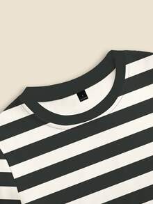 Resyla Women's Striped Short Sleeve Top And Pants 2 Pieces Casual Outfit - Multicolor - View 3
