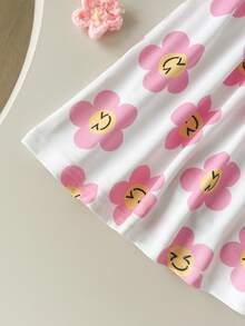 SHEIN Playful Pals 3件套女婴时尚多巴胺色无袖连衣裙套装，夏季户外 - 彩色 - 查看 2