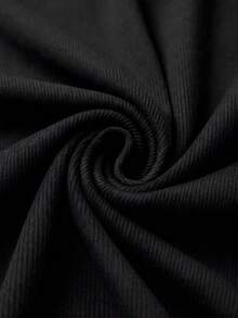 SHEIN LUNE Áo thun nữ chất liệu cotton trơn màu, có họa tiết, vạt áo bất đối xứng, phối ren, kiểu dáng thường ngày, dễ phối đồ, phù hợp cho mùa xuân/hè, đi nghỉ mát, đi biển và các dịp khác. - màu đen - Xem 5