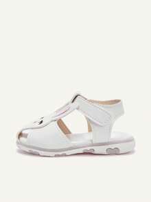 Cozy Pixies Một đôi sandal hình thỏ dễ thương khoét rỗng dành cho bé gái, giày đế mềm cho trẻ sơ sinh và trẻ nhỏ, sandal công chúa thoáng khí mùa hè cho bé, lý tưởng cho kỳ nghỉ hè bên bờ biển, dễ thương, vui nhộn và đa năng. - trắng - Xem 6