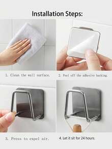 2 piezas Estantes de almacenamiento de cocina sin taladrar, soporte montado en la pared para tapas, tablas de cortar, organizador multiusos para gabinete - Plateado - Ver 6