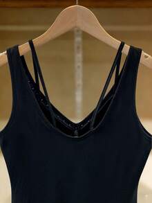 GlowEve Women's Summer Street Rivet Detail V-Neck Camisole - Black - View 6
