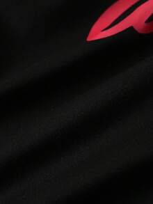 PAVTROS Pantalones cortos de baloncesto con estampado numérico de color contrastante para hombres - Negro - Ver 8