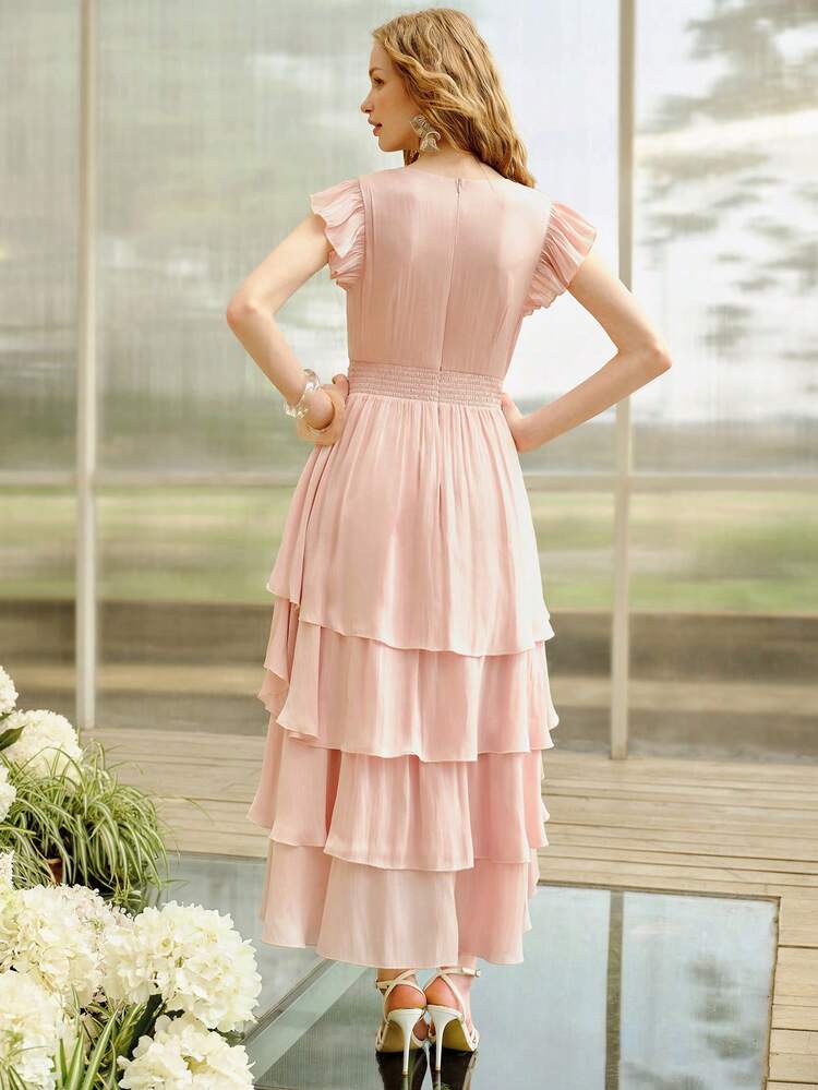 WOMEN'S ELEGANT RUFFLE HEM DRESS