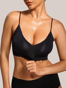 Barelissa Women's Solid Color Criss-Cross Backless Casual Camisole Bra For Summer - Black - View 2