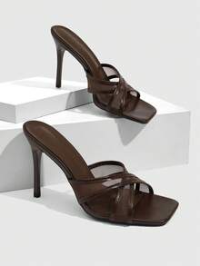 CUCCOO SZL 女士高跟凉鞋，适合约会、度假和夏季穿搭 - 棕色 - 查看 7