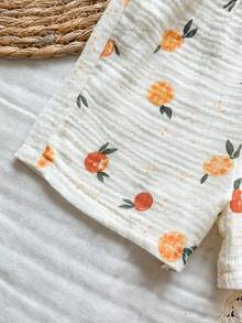 SHEIN Vintaside Kids Baby Boy Fruit Print Short Sleeve Shirt And Shorts Set - Apricot - View 8