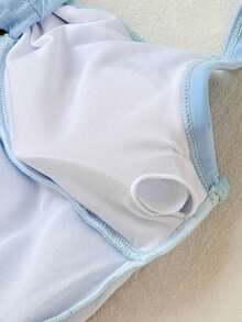 SHEIN 少女浅蓝色挂脖泳衣，2026春夏新款海滩度假休闲日常时尚 - 淺藍色 - 查看 3