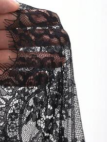FRIFUL Women's Solid Color Minimalist Lace Skirt, Everyday Wear - Black - View 8