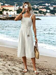 Balvessa Bộ áo liền quần kẻ sọc thường ngày dành cho nữ - Nhiều màu - Xem 5