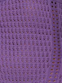 MUSERA Bộ áo liền quần kiểu dáng nữ tính, cổ buộc dây, phối ren tam giác, thích hợp cho mùa xuân hè, đi nghỉ mát, đi chơi tối, dự tiệc, màu Golden Sands. - Màu tím - Xem 6