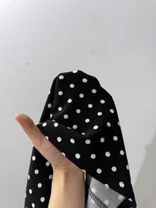 GalTyme 大码女式波点休闲百搭日常短裤 - 黑與白 - 查看 8