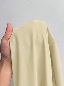 Vionelle 大码女式短袖连衣裙，休闲简约日常穿搭，收腰A字廓形，优雅高领红色连衣裙，适合度假穿着 - 杏色 - 查看 6