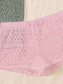 Swim Basics Women's Black & White 2-Piece Lace Briefs - Multicolor - View 5