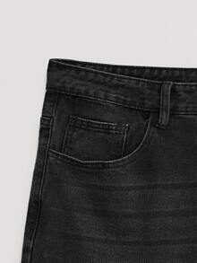 Open Phase Hearty Haven 1 st. Casual Relaxed Fit Raka Ben Tvättade Denimjeans För Herr (Inga tillbehör - Storleksguide ingår) - Svart - Visa 4