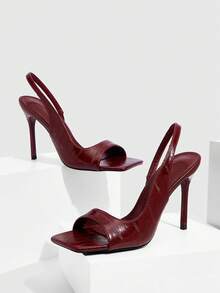 CUCCOO SZL 女士高跟凉鞋 - 酒紅色 - 查看 1