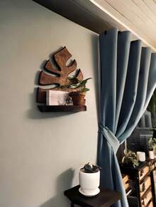 Wall Mounted Floating Shelves Rustic Farmhouse Country Style Suspended Shelves For Living Room Bedroom Kitchen Boho Handmade Wooden Multi Layer Storage Rack For Plants Picture Frames Decor Easy Installation Natural Wood Finish Space Saving Home Decor Vintage Distressed Wall Shelf Set - 1PC - View 2