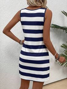 EMERY ROSE Phong cách giản dị, tối giản, bohemian, thanh lịch, lãng mạn, cổ điển, họa tiết sọc xanh trắng, màu xanh hải quân, trang phục đi biển, trang phục đi nghỉ mát, đầm hè cho nữ. - Nhiều màu - Xem 2