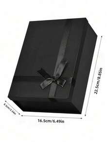 1 pieza Caja de regalo con lazo de moño plegable para zapatos y ropa, cumpleaños, fiestas, Día de San Valentín, Día de San Valentín negro, boda de San Valentín, cumpleaños, suministros, decoraciones - Negro - Ver 20