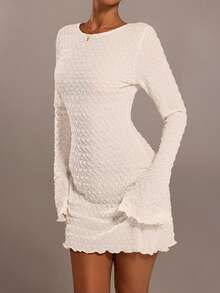 SHEIN Forever 21 休闲女装/夏装/海滩连衣裙/夏装/茶会连衣裙/海滩度假服装/曲线沙滩装/夏装/海滩度假服装/白色短裙 - 白色 - 查看 7
