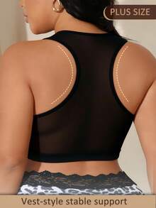 2pcs/Set Plus Size Women Wireless Bra Camisole - Multicolor - View 2