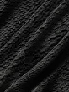 ROMWE 2 Stück/Set Mesh & Spitze Trägerhemd und kurze Spitzen Bolero - Schwarz - Übersicht 4