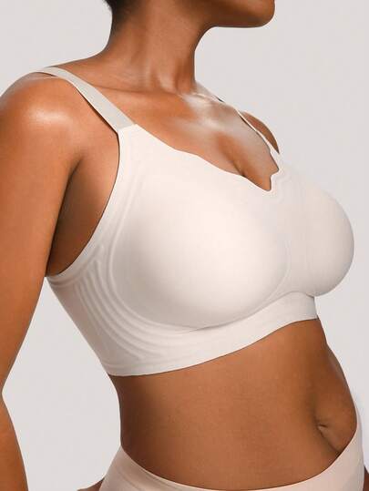 Barelissa 1件装无缝加大码女式文胸贴纸，可拆卸胸垫运动文胸，纯色