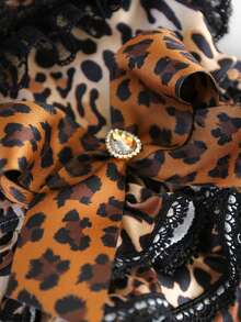 PETSIN 1pc Pet Fashion Leopard Pattern Puff Skirt Lace Ruffle Princess Style Strap Skirt, Cat And Dog Universal Clothes - leopard print - View 5