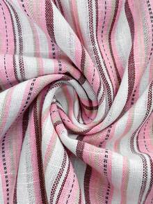 Easowa Đầm nữ dáng lửng kẻ sọc, thắt eo, kiểu dáng thường ngày, thích hợp cho mùa hè. - Màu Hồng baby - Xem 7