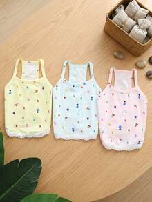 PETSIN 宠物春季新款狗狗服装 动物用品 宠物服装 狗狗背心 猫咪T恤 泰迪熊套装 小型动物服装 休闲酷炫背心 狗狗服装 猫咪服装 春夏两季新款背心 - 彩色 - 查看 2