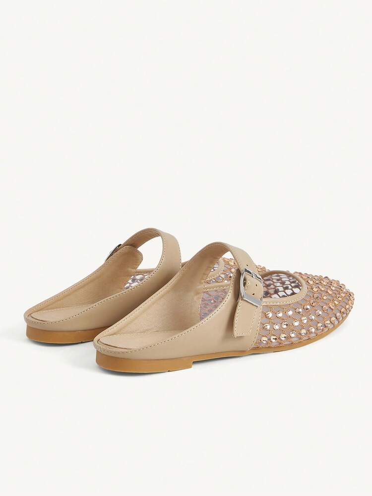 CUCCOO CHICEST Women's Square Toe Lace Splicing Rose Decoration Casual Outdoor Breathable Hollow Flats, Versatile Loafers, Ballet Flats, Mary Jane Shoes