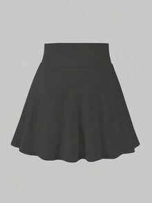SHEIN 女童休闲百搭运动芭蕾舞紧身裤裙 - 灰色 - 查看 2