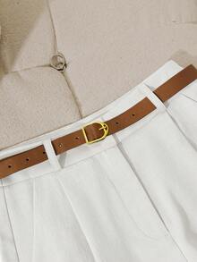 Airaco Traje de blazer de unicolor + shorts con cinturón - Blanco - Ver 5