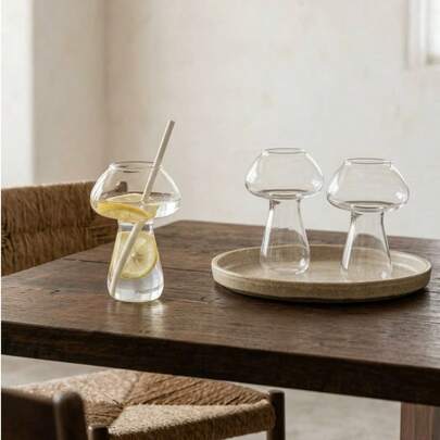 Cirelle 1 chiếc ly cocktail thủy tinh trong suốt, ly hình nấm sáng tạo, ly sâm panh, ly rượu vang đỏ, ly cá nhân hóa.