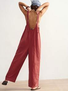 Bohemela Women's Floral Print Pocket Casual Jumpsuit For Daily Wear - Multicolor - View 4