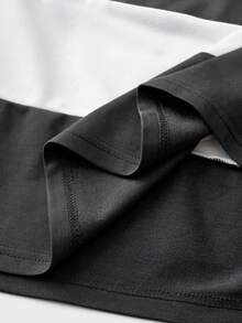 SWAVVY Áo Polo nam mùa hè dáng thường ngày, tay ngắn, phối màu xanh dương và trắng, thêu họa tiết. - Xám - Xem 5