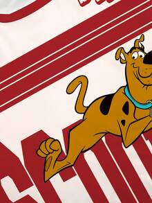 SCOOBY-DOO X SHEIN 大码字母卡通印花圆领短袖T恤 - 白色 - 查看 3