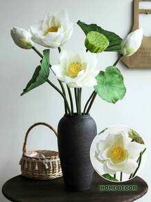 8件套高品质仿真莲花，鱼缸美化莲花，莲蓬，莲叶套装，摄影拍摄装饰道具仿真花，圣帕特里克节和复活节装饰，美化房间，春季家居装饰 - 彩色 - 查看 4