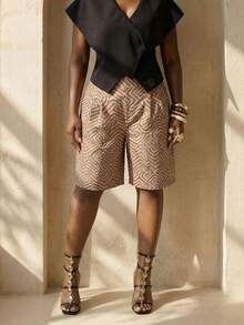 BamGlimmer 春季情人节新年假日新款宽松印花女式短裤，时尚热带度假嘻哈休闲风，适合旅行、日常穿着、返校、派对、各种场合。 - 彩色 - 查看 7